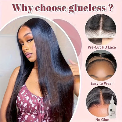 5x5 HD Lace Closure Wig – 250% Density, Bone Straight Brazilian Hair, Ready To Wear