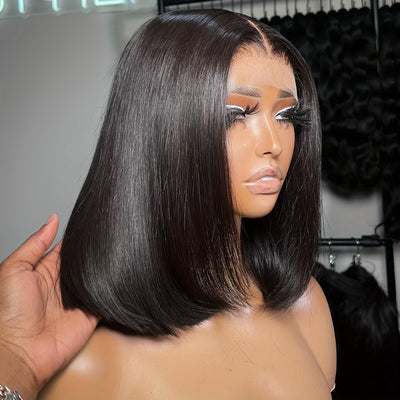 180% Density Virgin Human Hair Wig – 13x4 HD Lace Front | Pre-Plucked, Natural Black, Transparent Lace, Baby Hair for a Flawless, Effortless Look