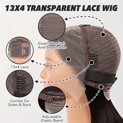 Luxury 200% Density Body Wave Lace Front Wig – HD Transparent, Glueless & Pre-Plucked for Natural Look