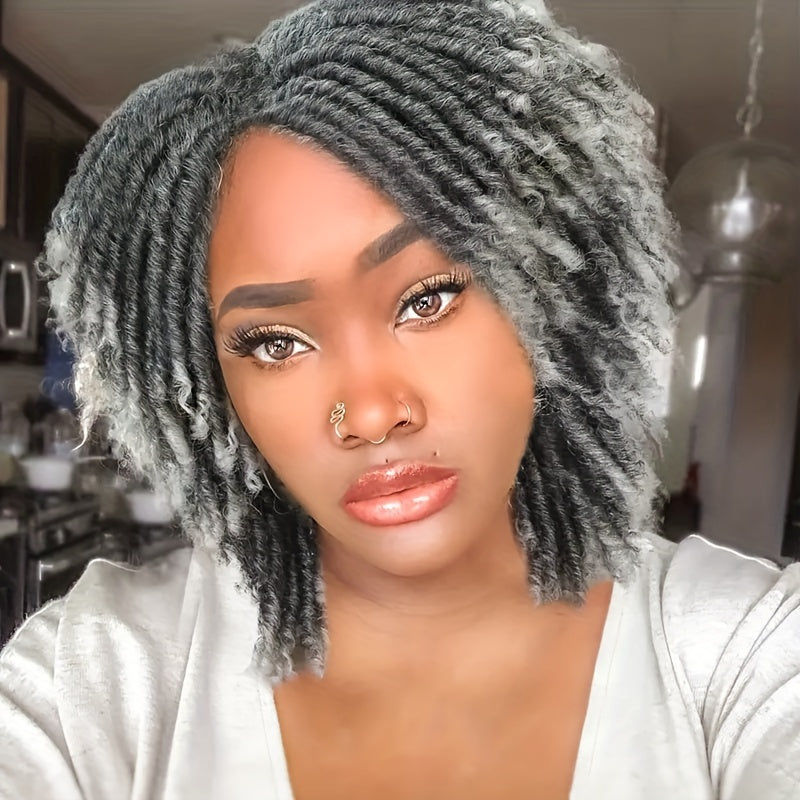 Dreadlock Wig Short Braided Wigs For Women And Man Afro Bob Black Crochet Twist Hair Dreadlocks Wigs Synthetic Wig Layered Breathable Faux Locs Braids Afro Wigs For Women (Copy)
