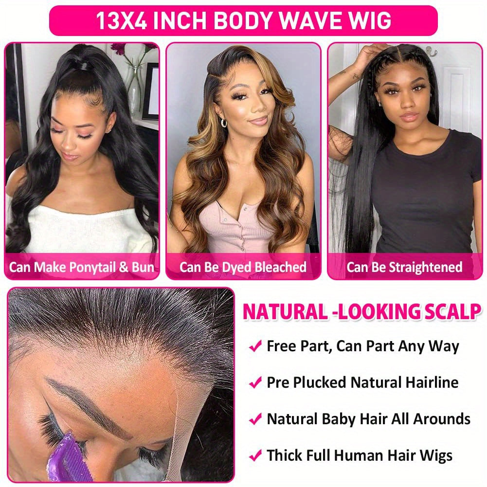 Luxury 200% Density Body Wave Lace Front Wig – HD Transparent, Glueless & Pre-Plucked for Natural Look