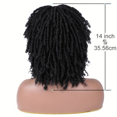 Dreadlock Wig Short Braided Wigs For Women And Man Afro Bob Black Crochet Twist Hair Dreadlocks Wigs Synthetic Wig Layered Breathable Faux Locs Braids Afro Wigs For Women (Copy)