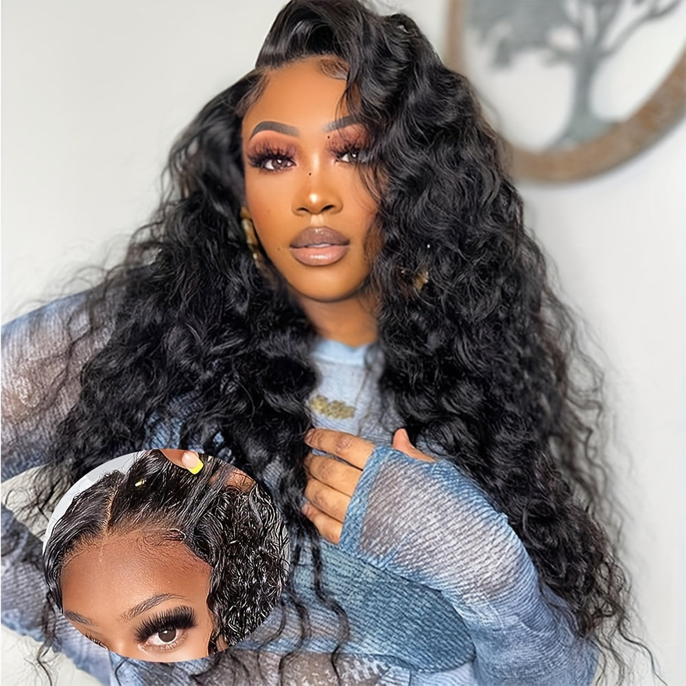 200% Ready To Wear 5*5 Bye Bye Knots Wig Water Wave Human Hair Wigs 5*5 Lace Clousure Wigs For Women Pre Plucked With Baby Hair Brazilian Virgin (Copy)