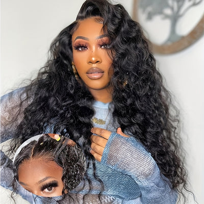 200% Ready To Wear 5*5 Bye Bye Knots Wig Water Wave Human Hair Wigs 5*5 Lace Clousure Wigs For Women Pre Plucked With Baby Hair Brazilian Virgin (Copy)