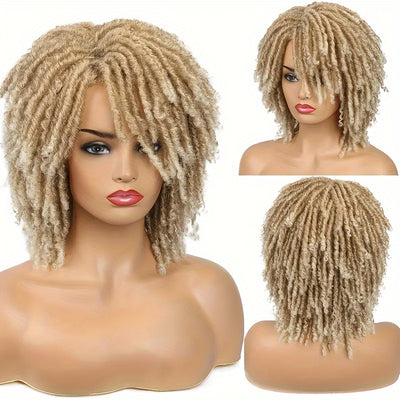 Dreadlock Wig Short Braided Wigs For Women And Man Afro Bob Black Crochet Twist Hair Dreadlocks Wigs Synthetic Wig Layered Breathable Faux Locs Braids Afro Wigs For Women (Copy)