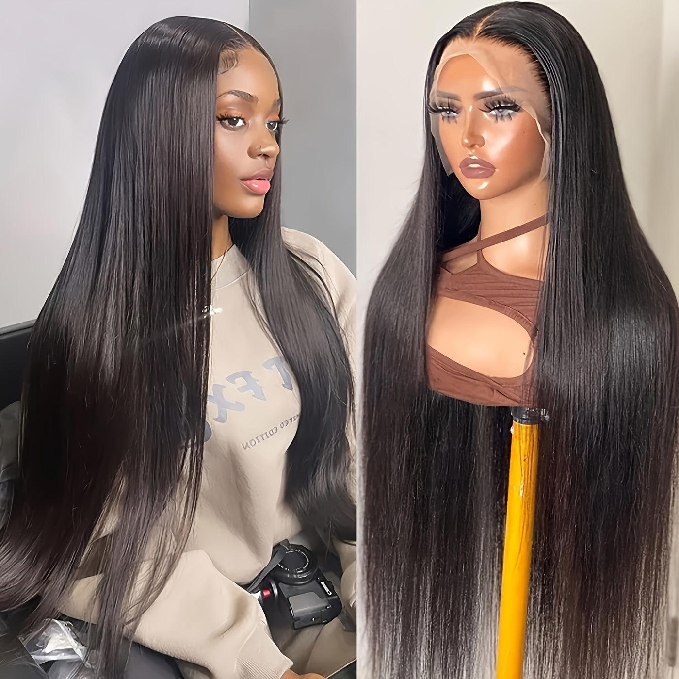 180% Density Virgin Human Hair Wig – 13x4 HD Lace Front | Pre-Plucked, Natural Black, Transparent Lace, Baby Hair for a Flawless, Effortless Look