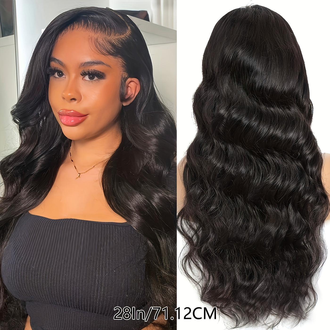 Glueless Body Wave 13x4 Lace Front Wigs - Pre Cut, Pre Plucked, 180% Density, Brazilian Human Hair for Beginners, Upgrade for Women (Copy)