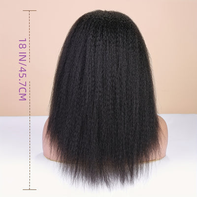 Kinky Straight Headband Wig For Women Yaki Straight Wigs With FREE Black Headband Kinky Afro Wigs For Women