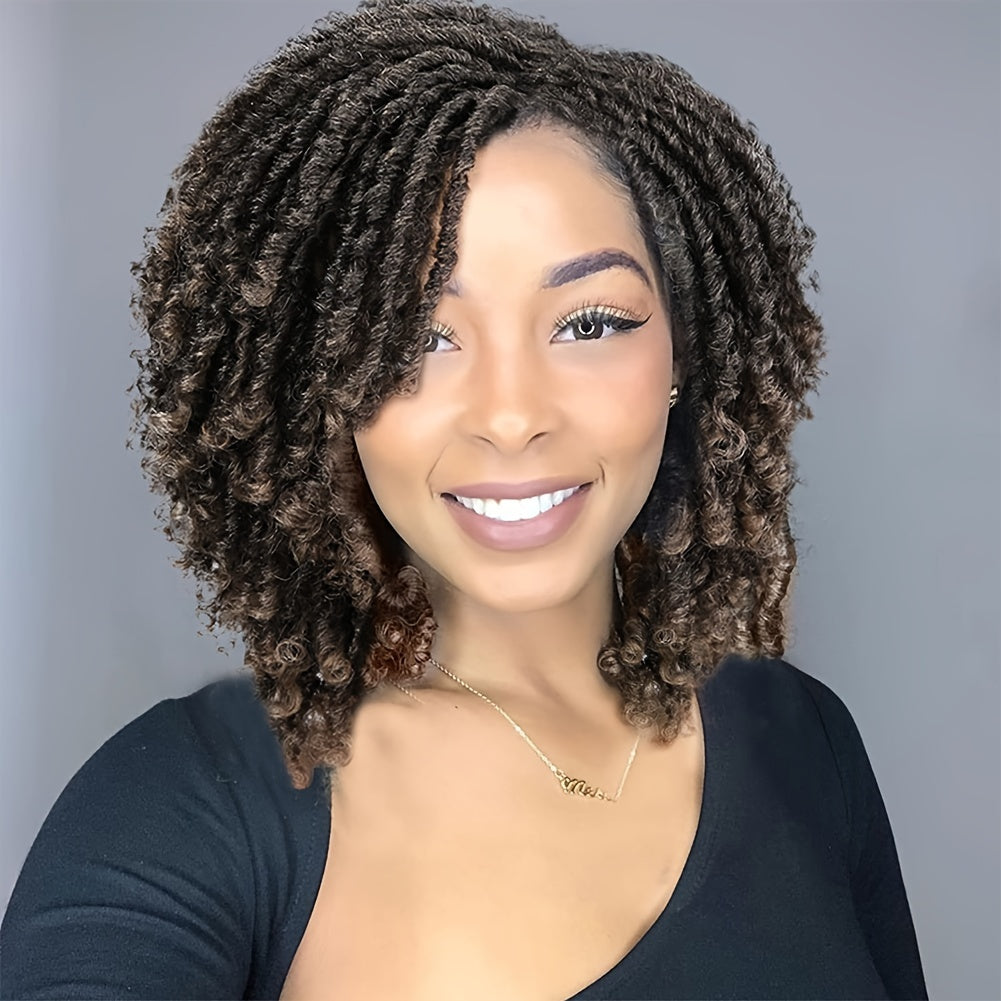 Dreadlock Wig Short Braided Wigs For Women And Man Afro Bob Black Crochet Twist Hair Dreadlocks Wigs Synthetic Wig Layered Breathable Faux Locs Braids Afro Wigs For Women (Copy)