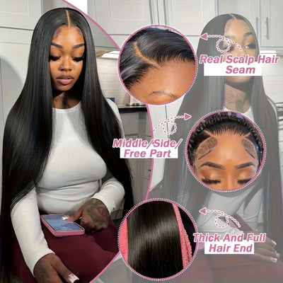 5x5 HD Lace Closure Wig – 250% Density, Bone Straight Brazilian Hair, Ready To Wear