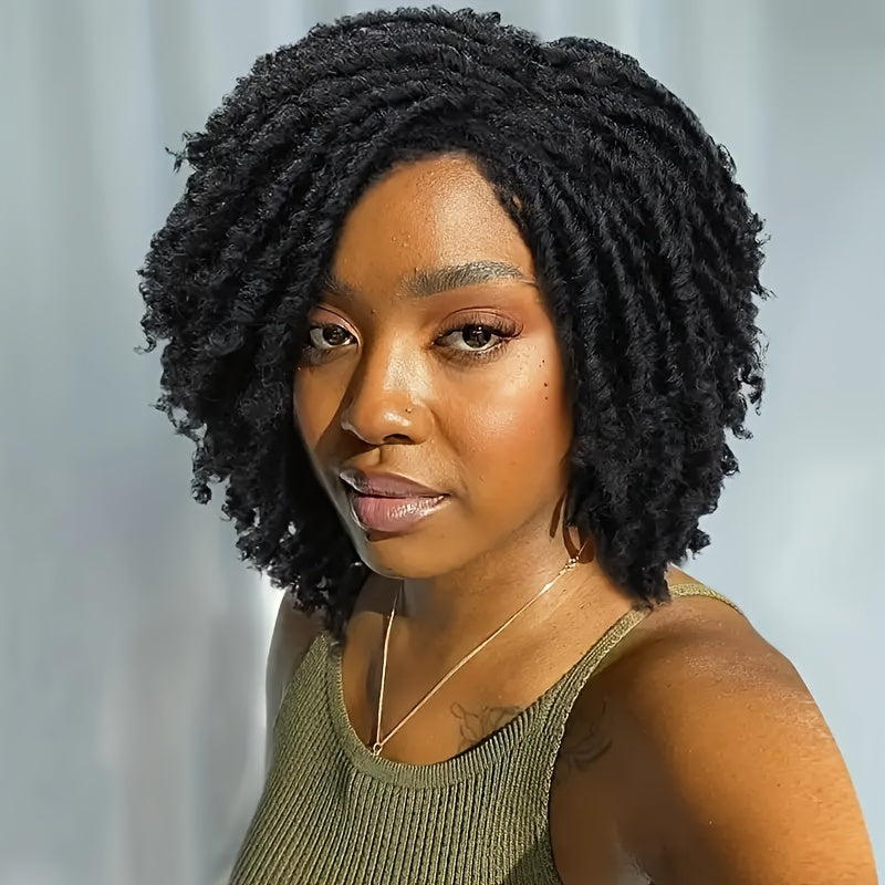 Dreadlock Wig Short Braided Wigs For Women And Man Afro Bob Black Crochet Twist Hair Dreadlocks Wigs Synthetic Wig Layered Breathable Faux Locs Braids Afro Wigs For Women (Copy)