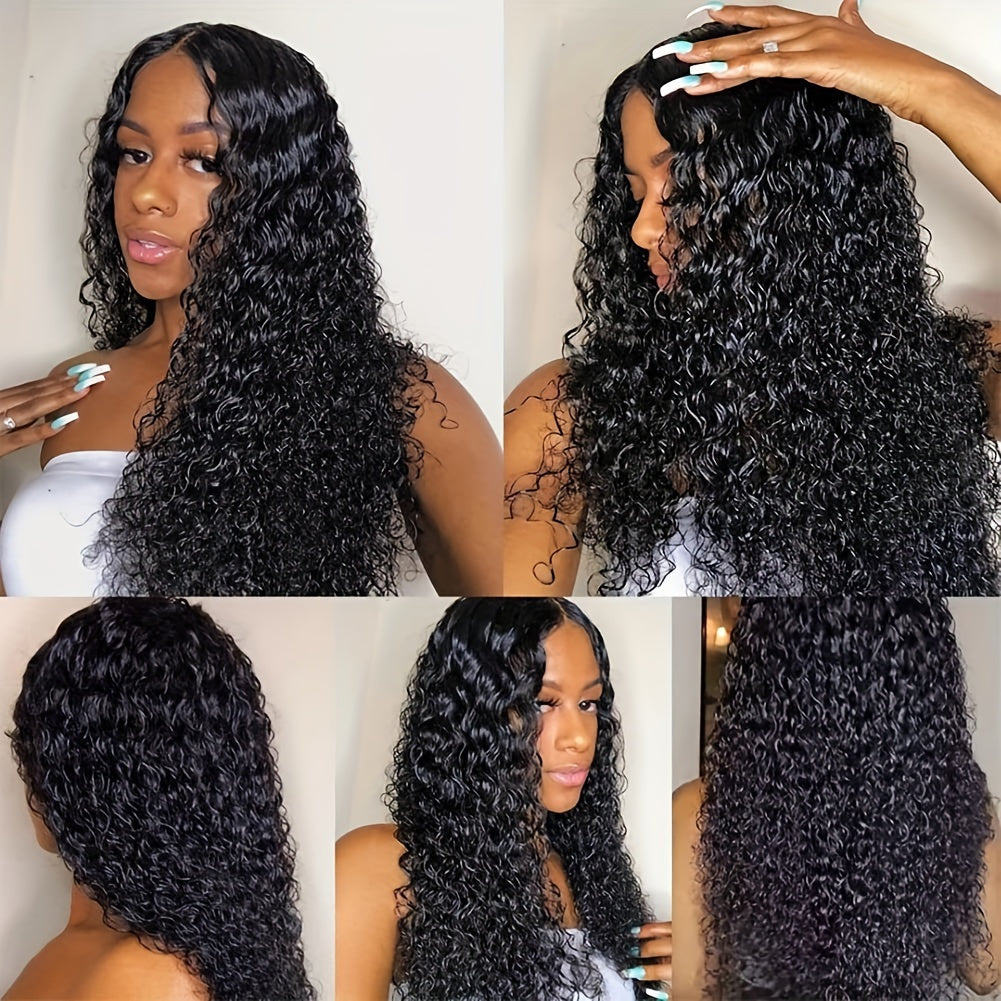 Kinky Curly Lace Front Wigs Human Hair 4x4x1 Lace Closure Wigs 180% Density Kinky Curly Wigs with Brazilian Remy Hair Unprocessed Virgin Hair Wig Natural Color (Copy)