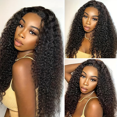 Kinky Curly Lace Front Wigs Human Hair 4x4x1 Lace Closure Wigs 180% Density Kinky Curly Wigs with Brazilian Remy Hair Unprocessed Virgin Hair Wig Natural Color (Copy)