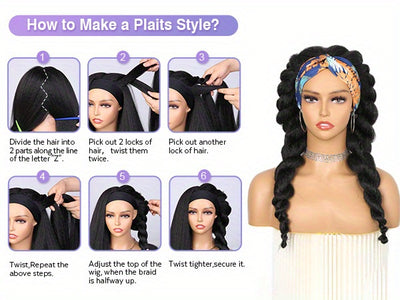 Kinky Straight Headband Wig For Women Yaki Straight Wigs With FREE Black Headband Kinky Afro Wigs For Women