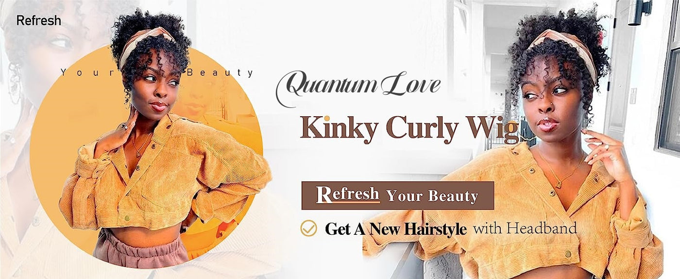 Short Kinky Curly Wigs Side Part Afro Bomb Curly Wig Heat Resistant Fiber Kinky Curly Synthetic Full Wigs For Women 6 Inch