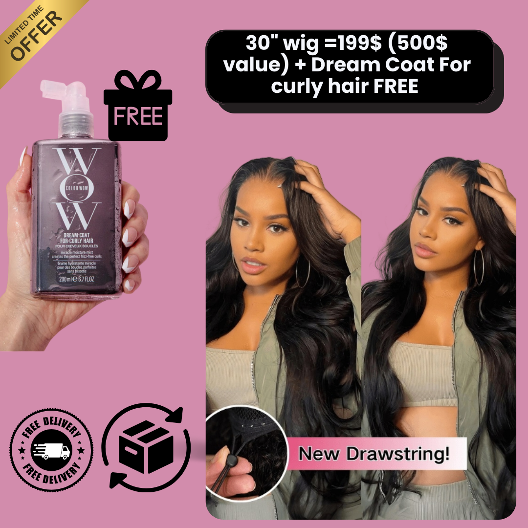 30-Inch Body Wave Wig – 180% Density, HD Lace Frontal, Glueless & Secure – Only $199 + FREE Color Wow Dream Coat