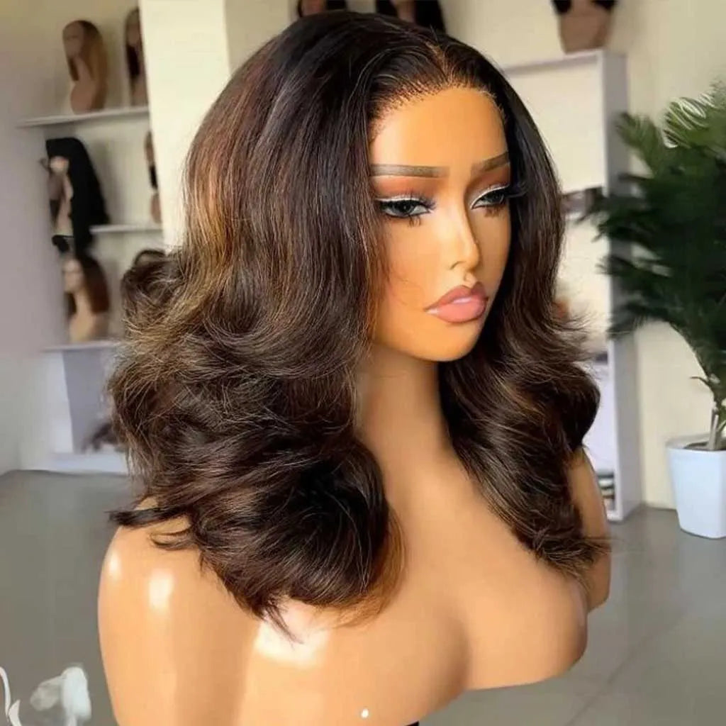 Highlight Brown Loose Wave Wig – Layered Cut, Pre-Cut 6×5 HD Lace, 100% Human Hair, Glueless & Ready to Wear