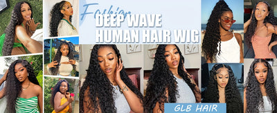 200% Density 13x6 Deep Wave Lace Front Wigs Human Hair 13x6 HD Lace Deep Curly Glueless Frontal Wigs Human Hair Pre Plucked For Women (Copy)