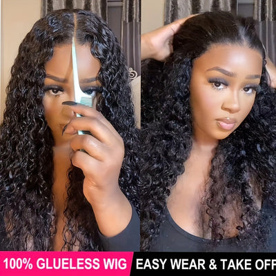 200% Ready To Wear 5*5 Bye Bye Knots Wig Water Wave Human Hair Wigs 5*5 Lace Clousure Wigs For Women Pre Plucked With Baby Hair Brazilian Virgin (Copy)