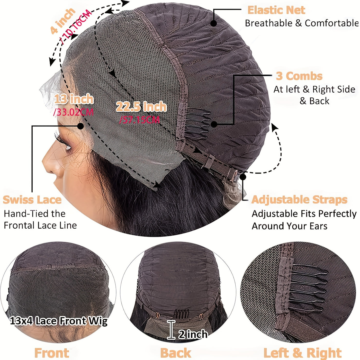 180% Density Virgin Human Hair Wig – 13x4 HD Lace Front | Pre-Plucked, Natural Black, Transparent Lace, Baby Hair for a Flawless, Effortless Look