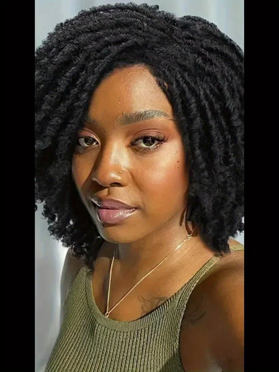 Dreadlock Wig Short Braided Wigs For Women And Man Afro Bob Black Crochet Twist Hair Dreadlocks Wigs Synthetic Wig Layered Breathable Faux Locs Braids Afro Wigs For Women (Copy)