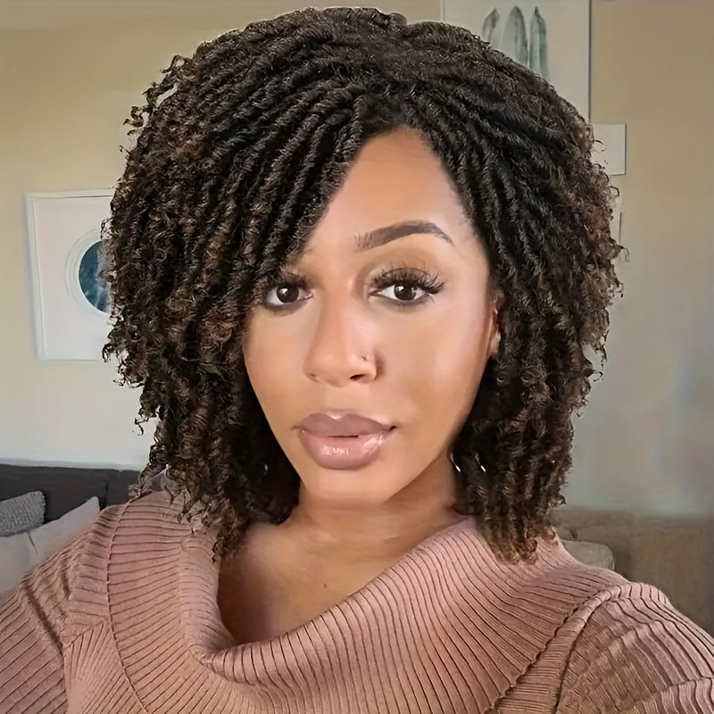 Dreadlock Wig Short Braided Wigs For Women And Man Afro Bob Black Crochet Twist Hair Dreadlocks Wigs Synthetic Wig Layered Breathable Faux Locs Braids Afro Wigs For Women (Copy)