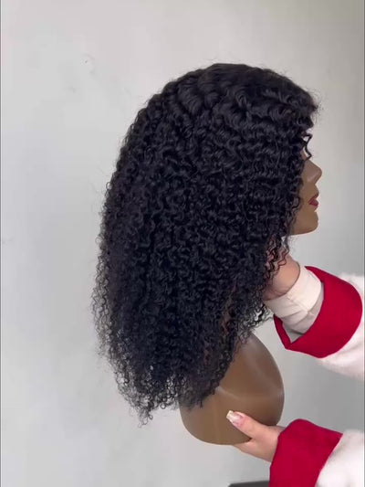 Kinky Curly Lace Front Wigs Human Hair 4x4x1 Lace Closure Wigs 180% Density Kinky Curly Wigs with Brazilian Remy Hair Unprocessed Virgin Hair Wig Natural Color (Copy)