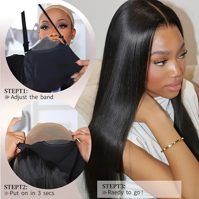 5x5 HD Lace Closure Wig – 250% Density, Bone Straight Brazilian Hair, Ready To Wear