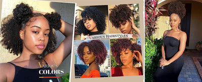 Short Kinky Curly Wigs Side Part Afro Bomb Curly Wig Heat Resistant Fiber Kinky Curly Synthetic Full Wigs For Women 6 Inch