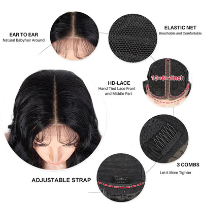 30-Inch Deep Curly Wave Black Lace Front Wig – Natural Look, 6" Deep Part, Ready to Slay